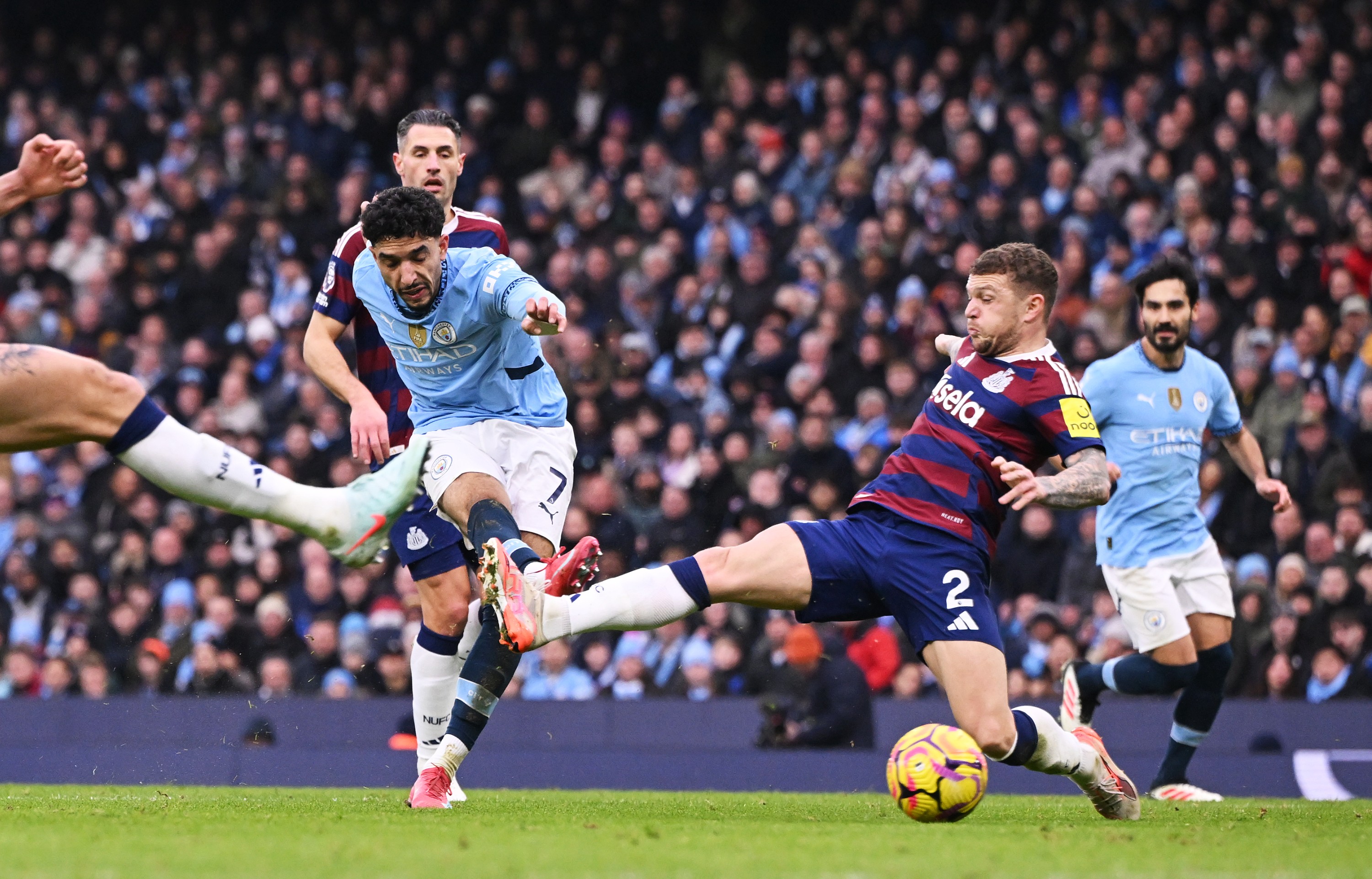 Omar Marmoush of Manchester City scores