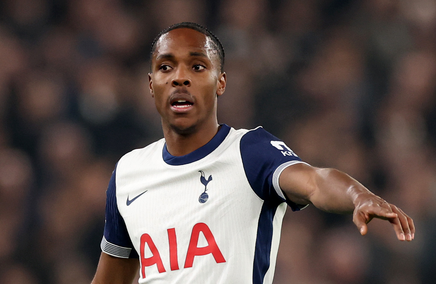 Mathys Tel of Tottenham Hotspur during the Carabao Cup Semi Final Second Leg match against Liverpool