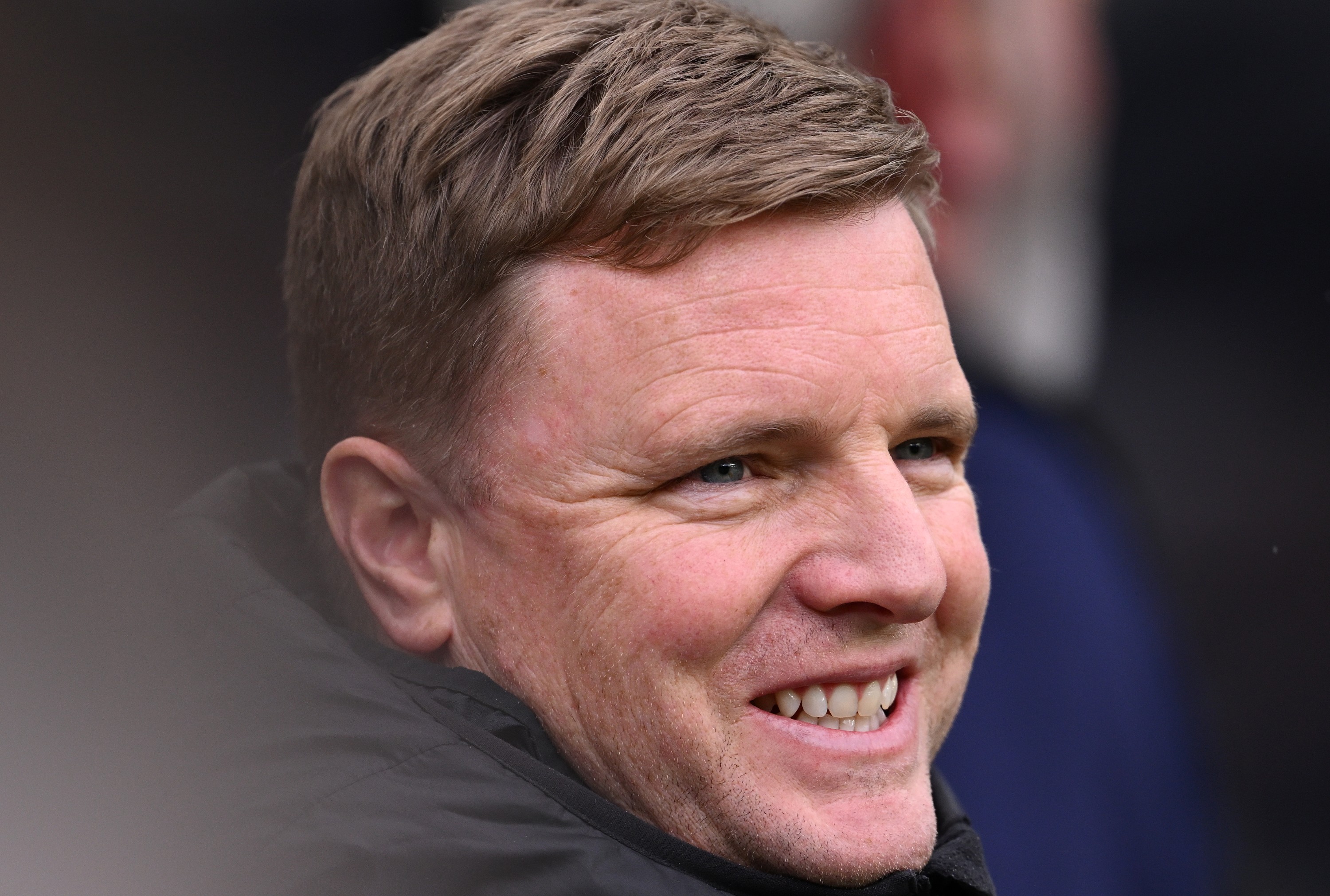 Newcastle head coach Eddie Howe smiles