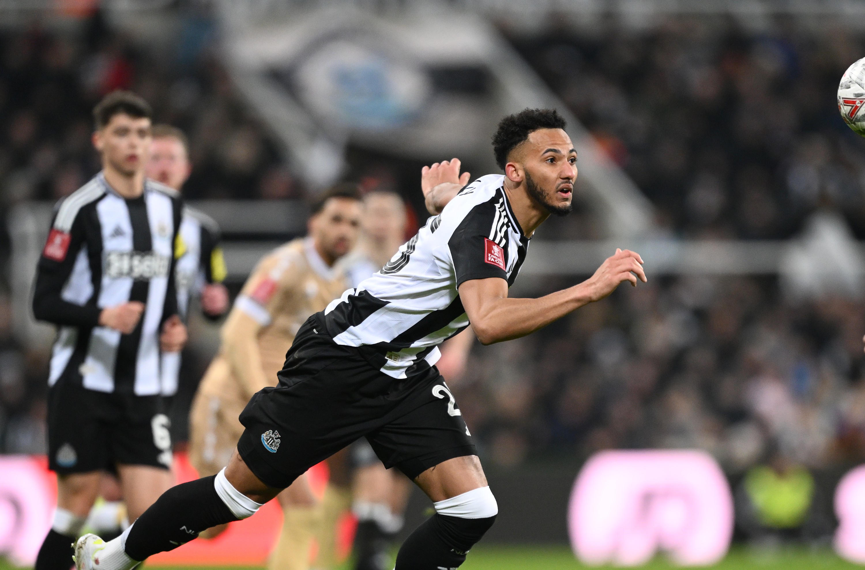 Lloyd Kelly in action during the Emirates FA Cup Third Round match between Newcastle United and Bromley