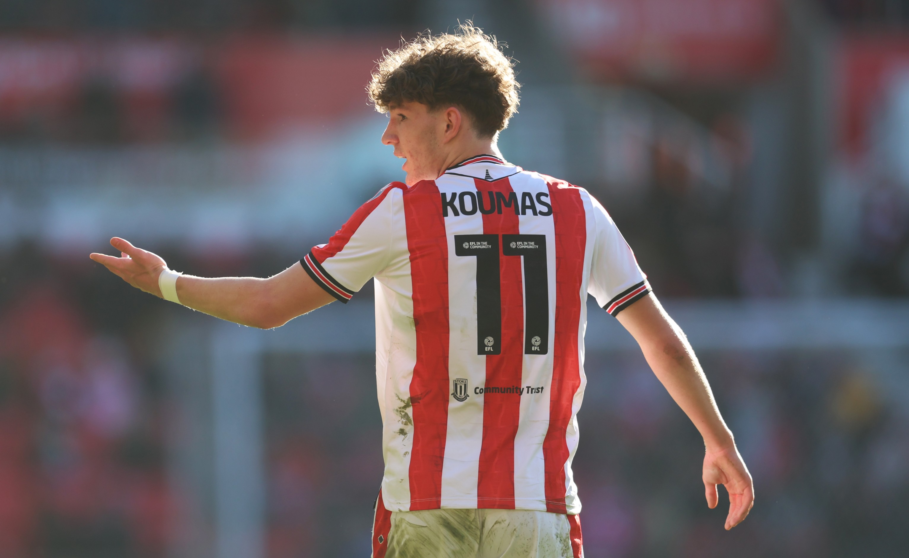 Lewis Koumas of Stoke City reacts during a game