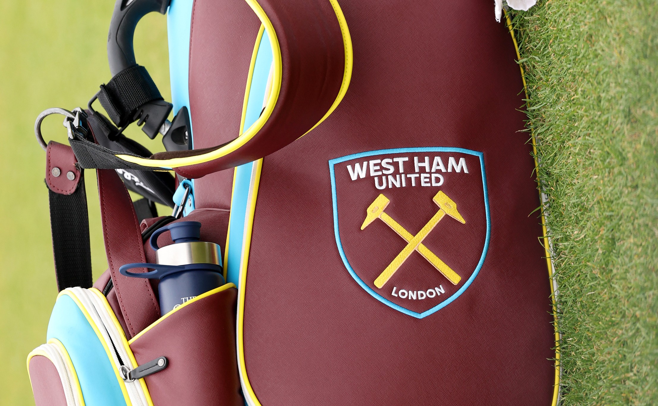 A detailed view of a West Ham United badge