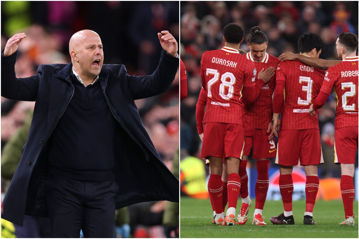 Arne groove and Darwin Nunez during Liverpool defeat of PSG