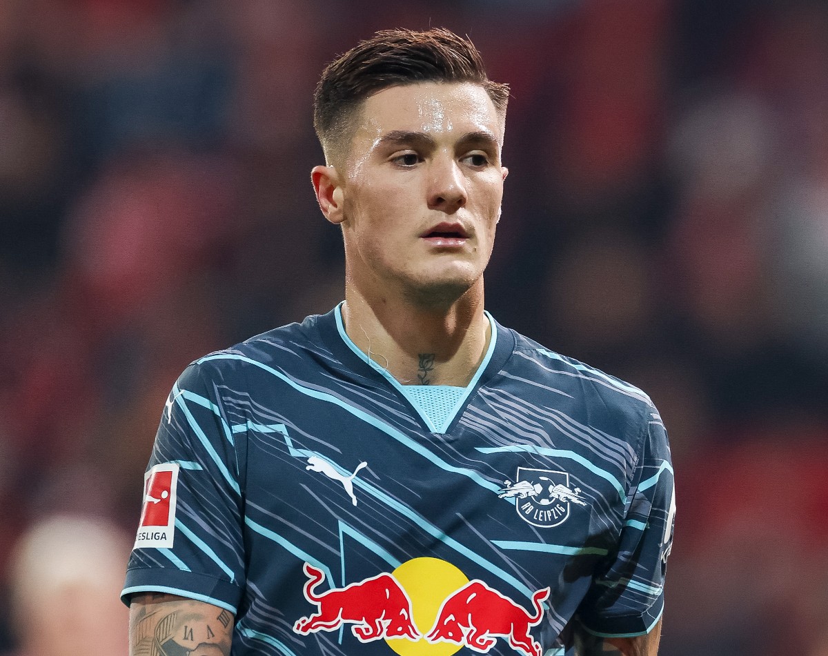 Benjamin Sesko in action for RB Leipzig