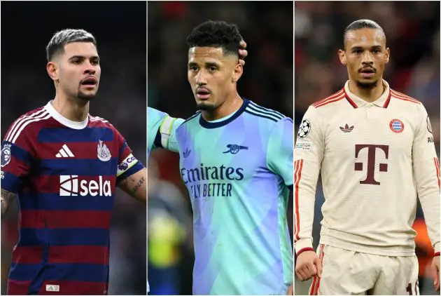 Bruno Guimaraes, William Saliba and Leroy Sane