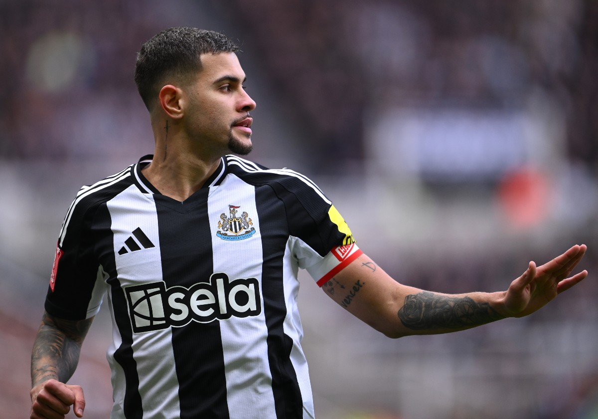 Bruno Guimaraes in action for Newcastle against Brighton