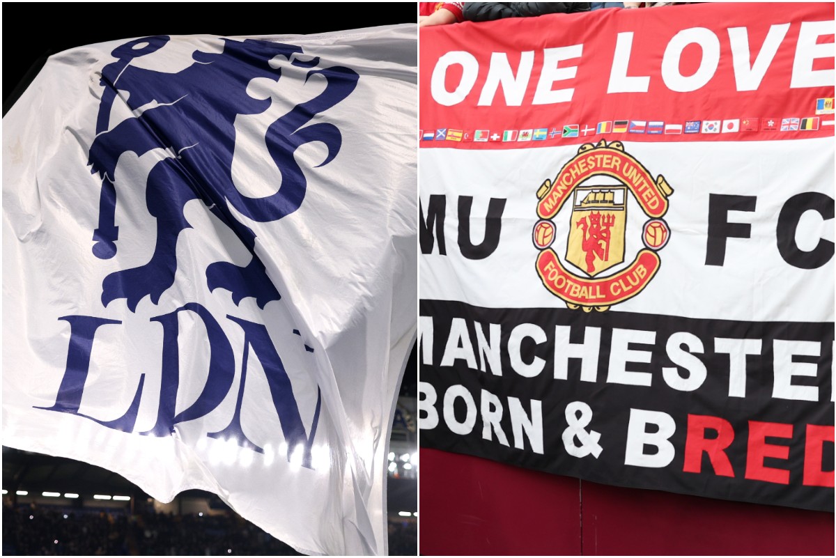 Chelsea flag and Manchester United