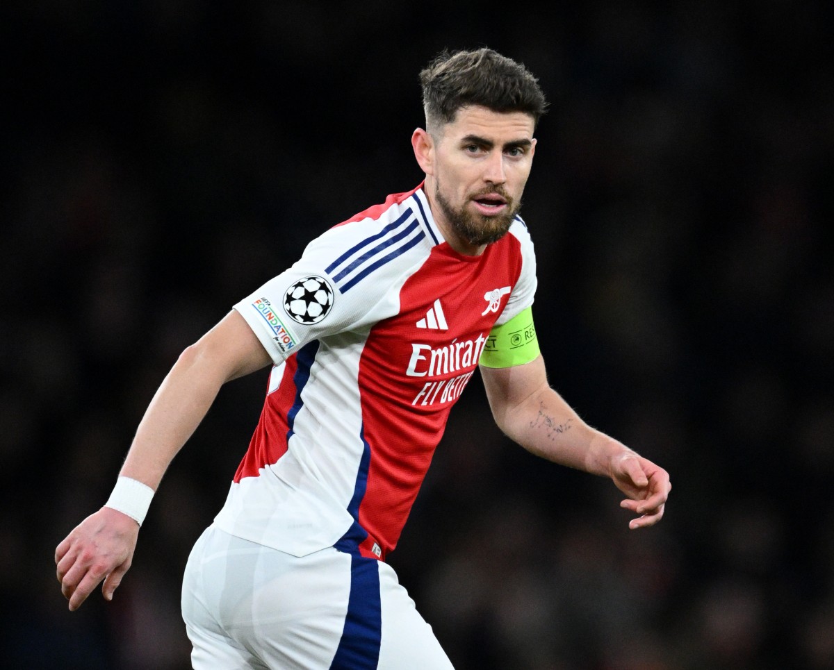 Jorginho in action for Arsenal against PSV