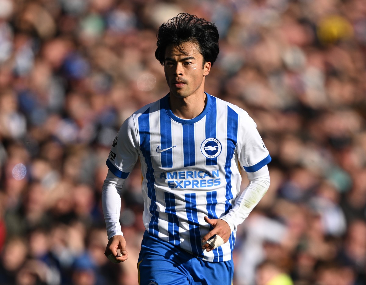 Kaoru Mitom is in action for Brighton