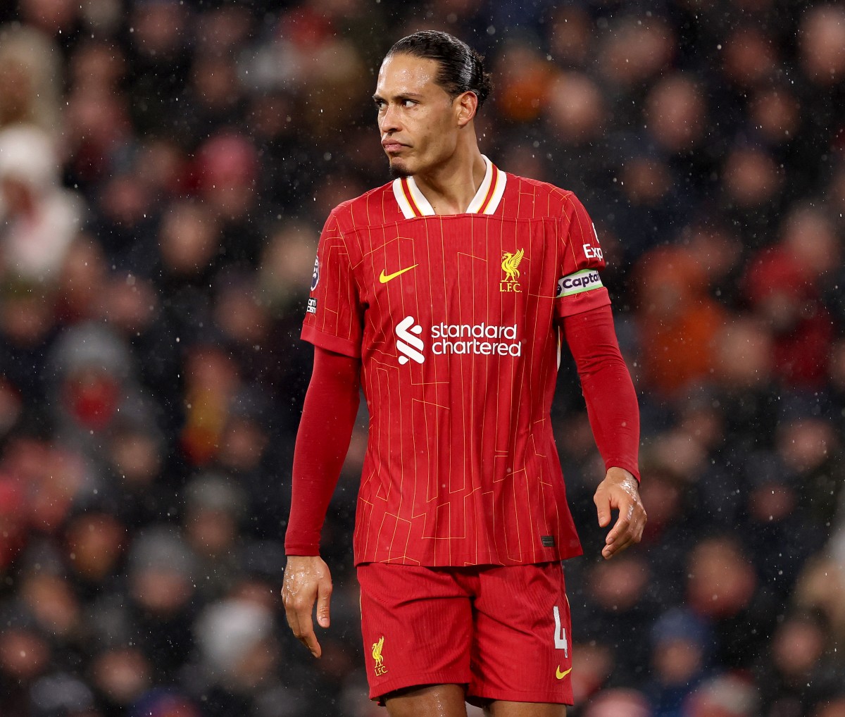 Liverpool captain Virgil van Dijk in action against Newcastle