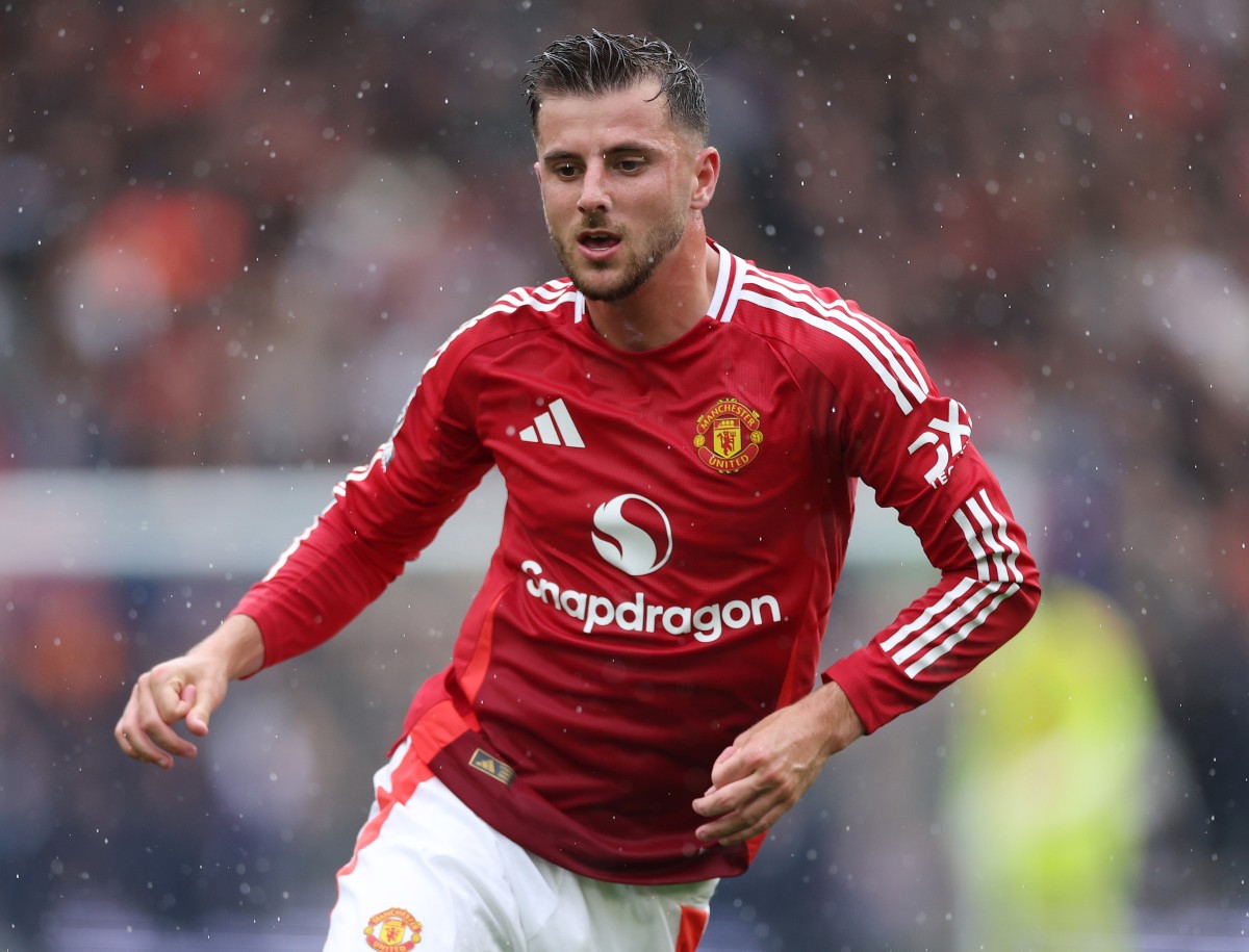 Mason Mount in action for Manchester United against Brighton