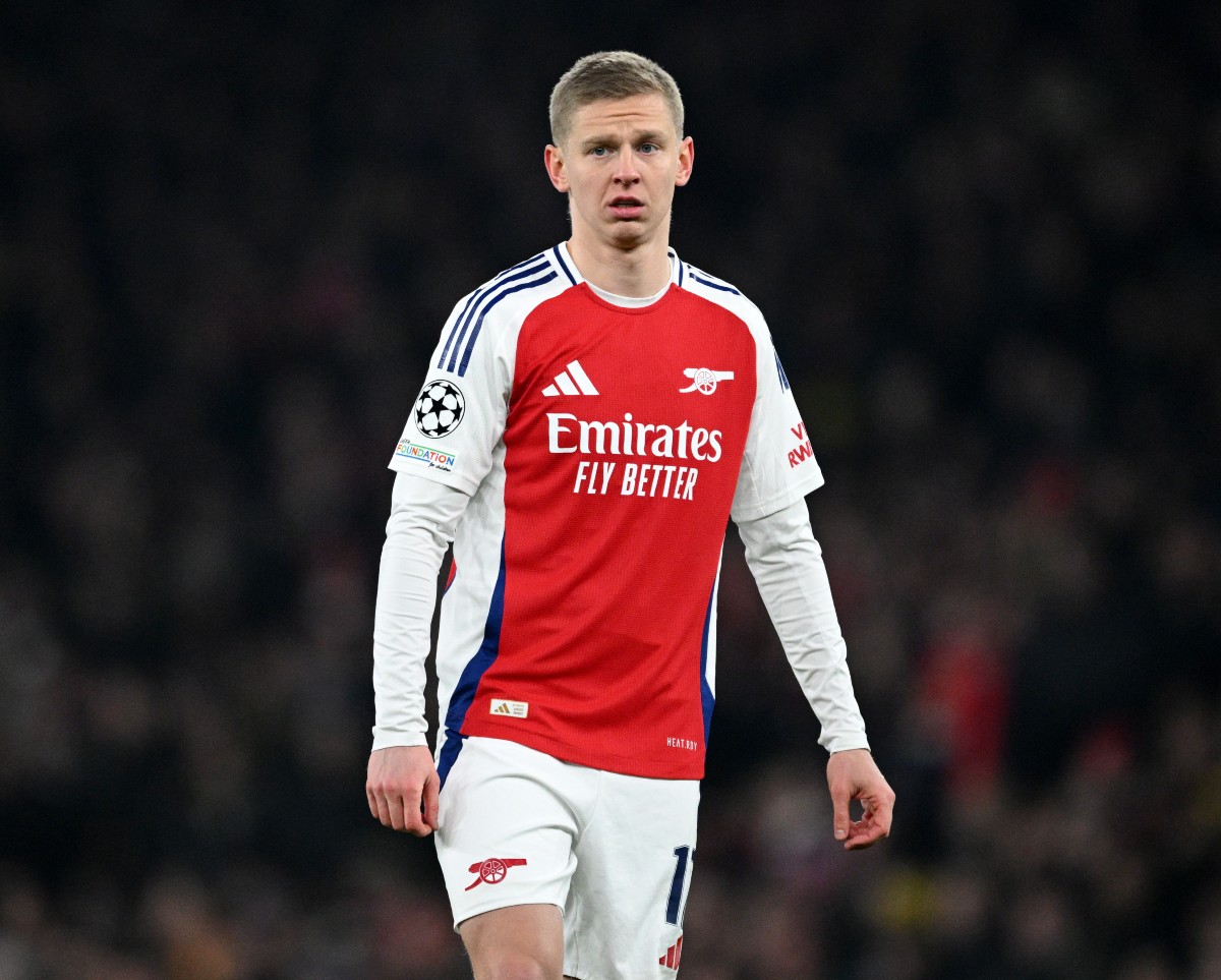 Oleksandr Zinchenko in action for Arsenal in the Champions League