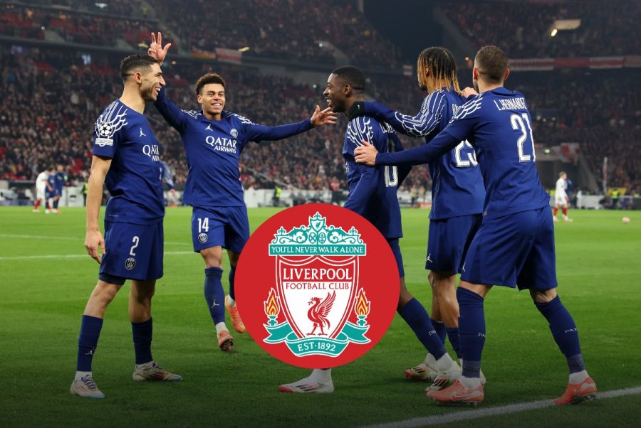 Dembélé celebrating with teammates