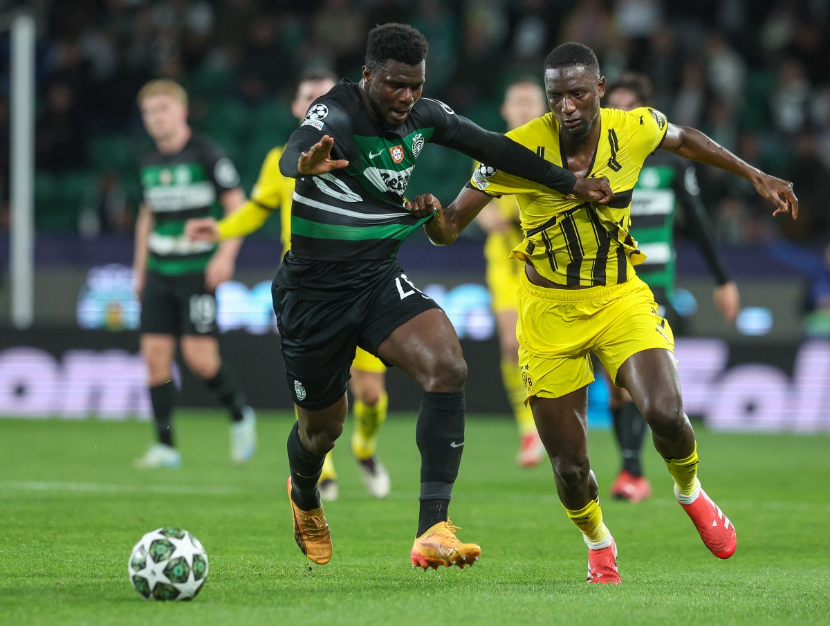 Ousmane Diomande in action against Borussia Dortmund