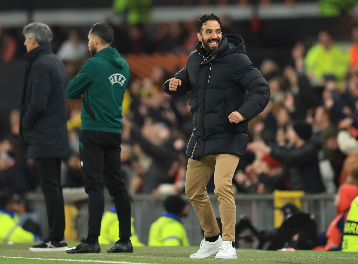 Ruben Amorim celebrates as Man United beat Real Sociedad