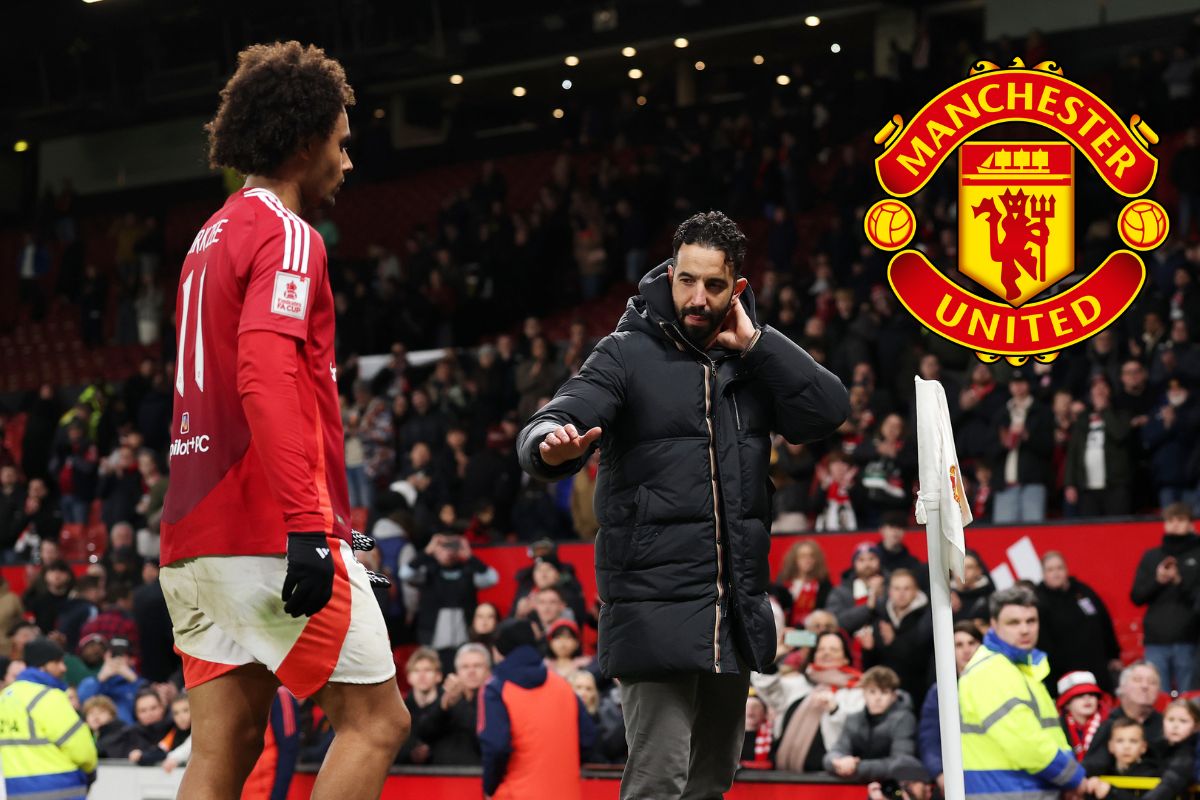 Robin Amorim continues to Joshua Zerkzi, who is walking outside the stadium in Old Trafford