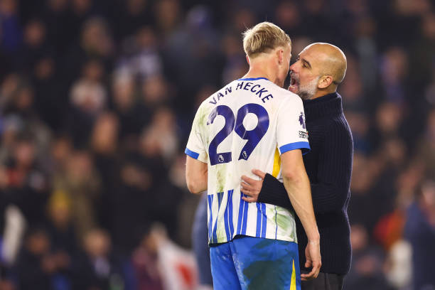 Jean Paul Van Heckke, Brighton and Pep Guardiola, who argues during the match