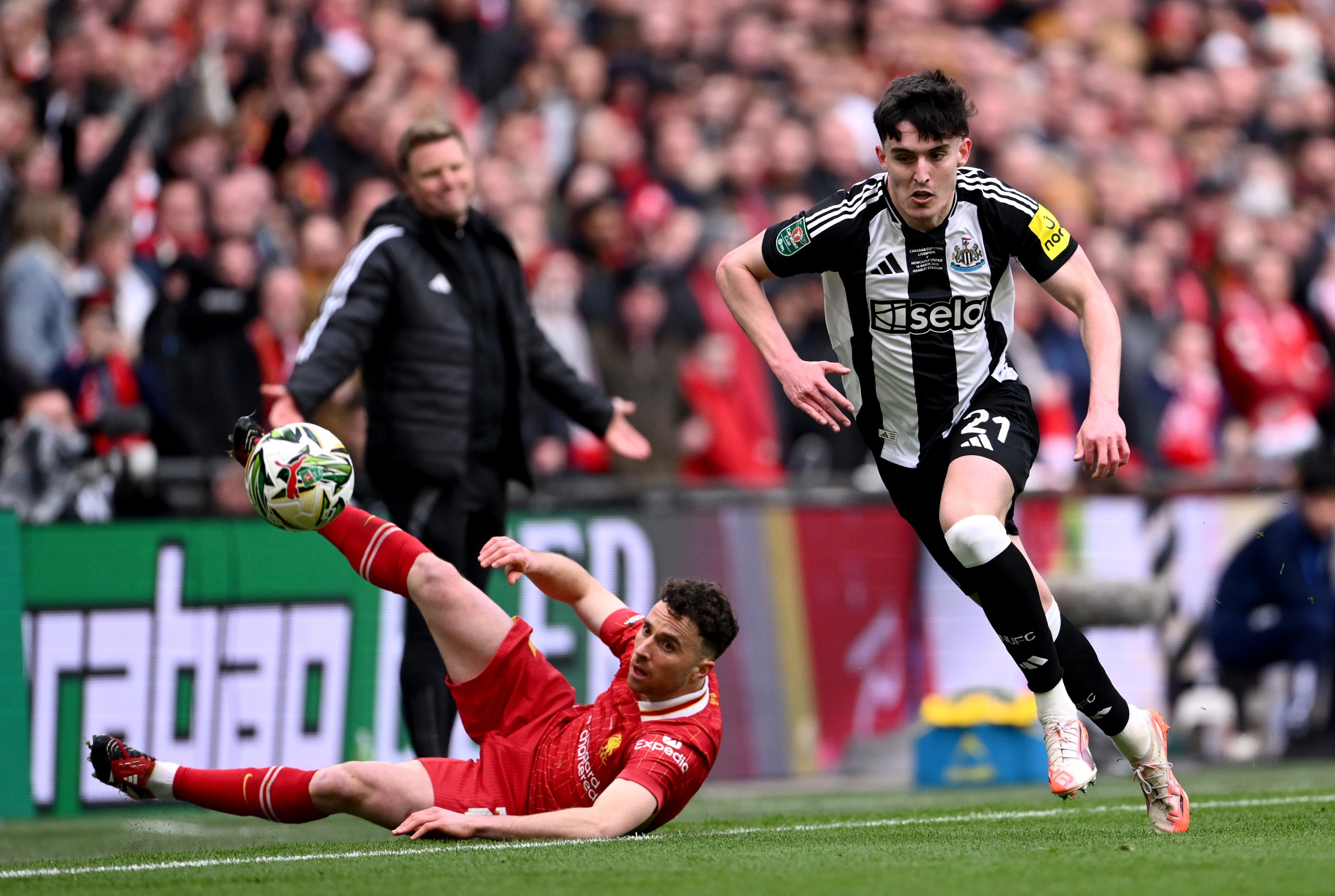 Dugo Jota from Liverpool during the Carabau Cup final between Liverpool and Newcastle