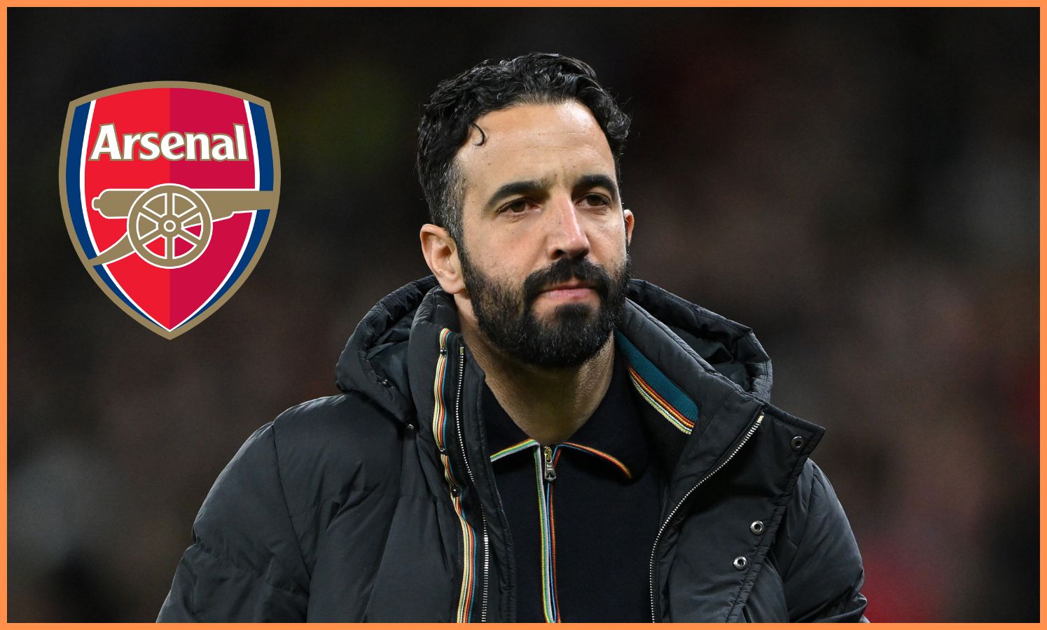 Ruben Amorim with Arsenal badge