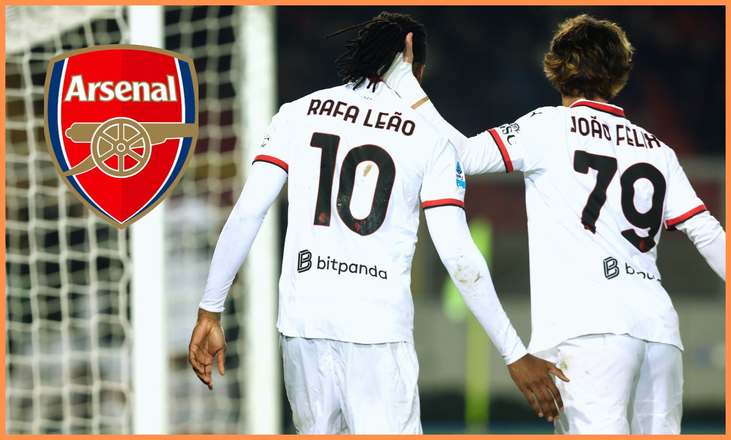 Rafael Leao and Joao Félix of AC Milan