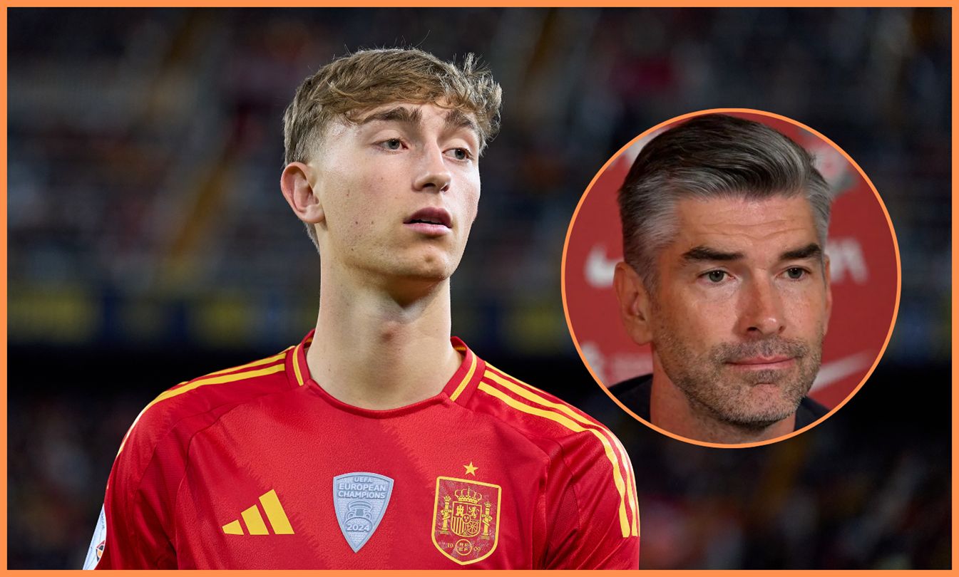 Dean Huijsen looks at Liverpool sporting director Richard Hughes.