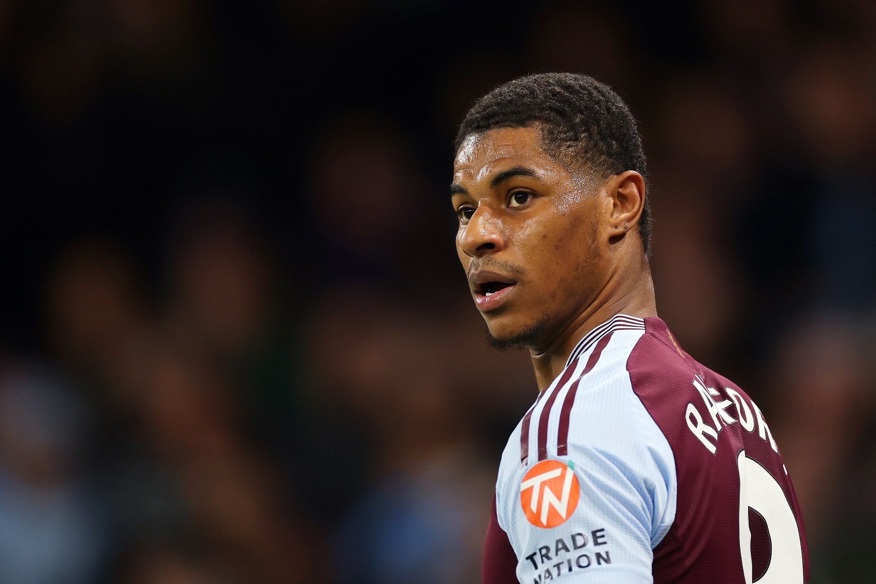 Marcus Rashford in action for Aston Villa 