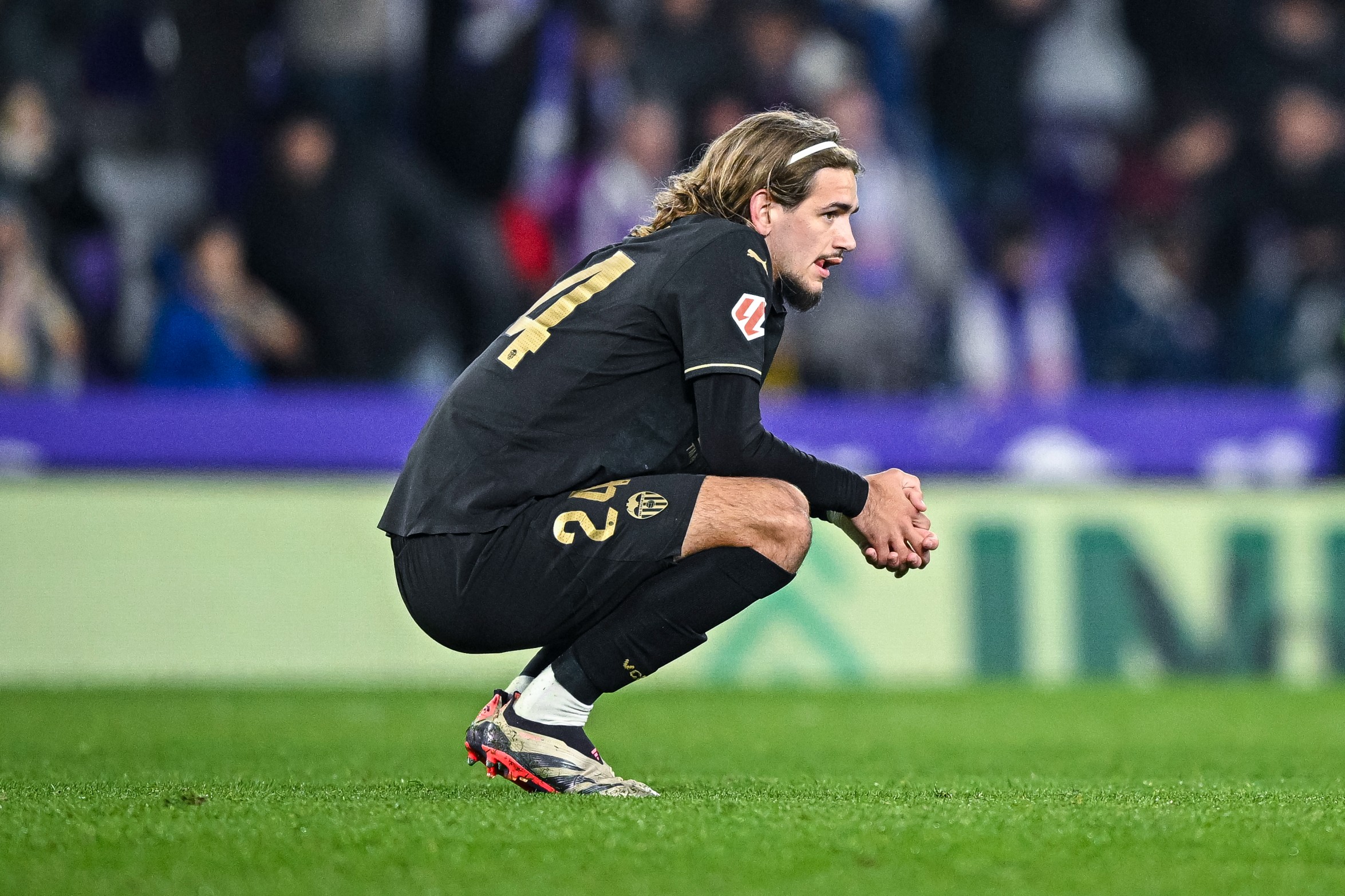 Yarek Gasiorowski of Valencia CF looks dejected