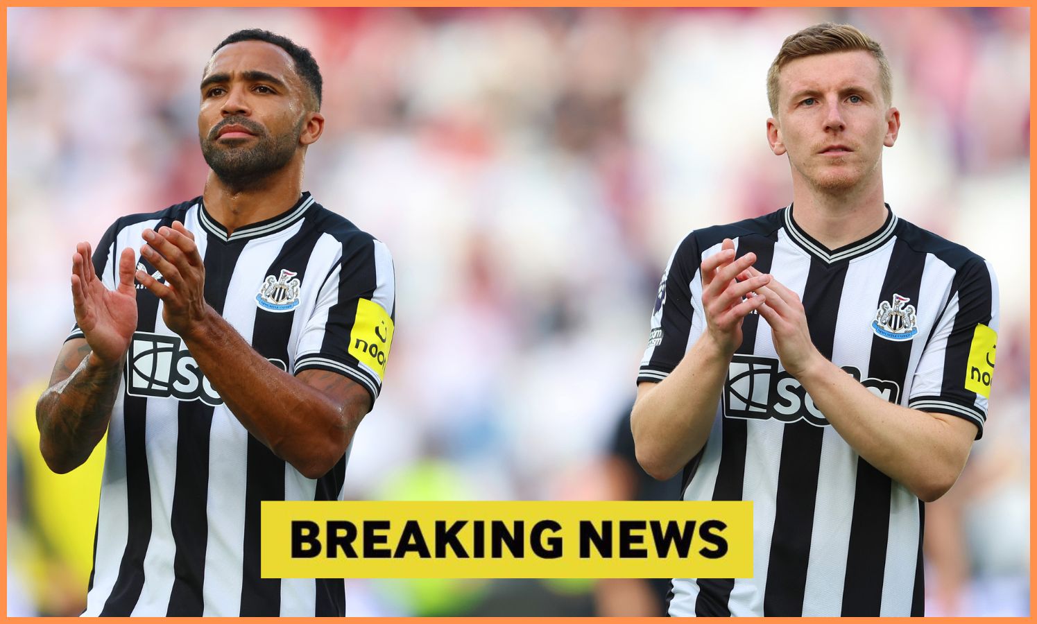 Matt Targett applauds the Newcastle fans