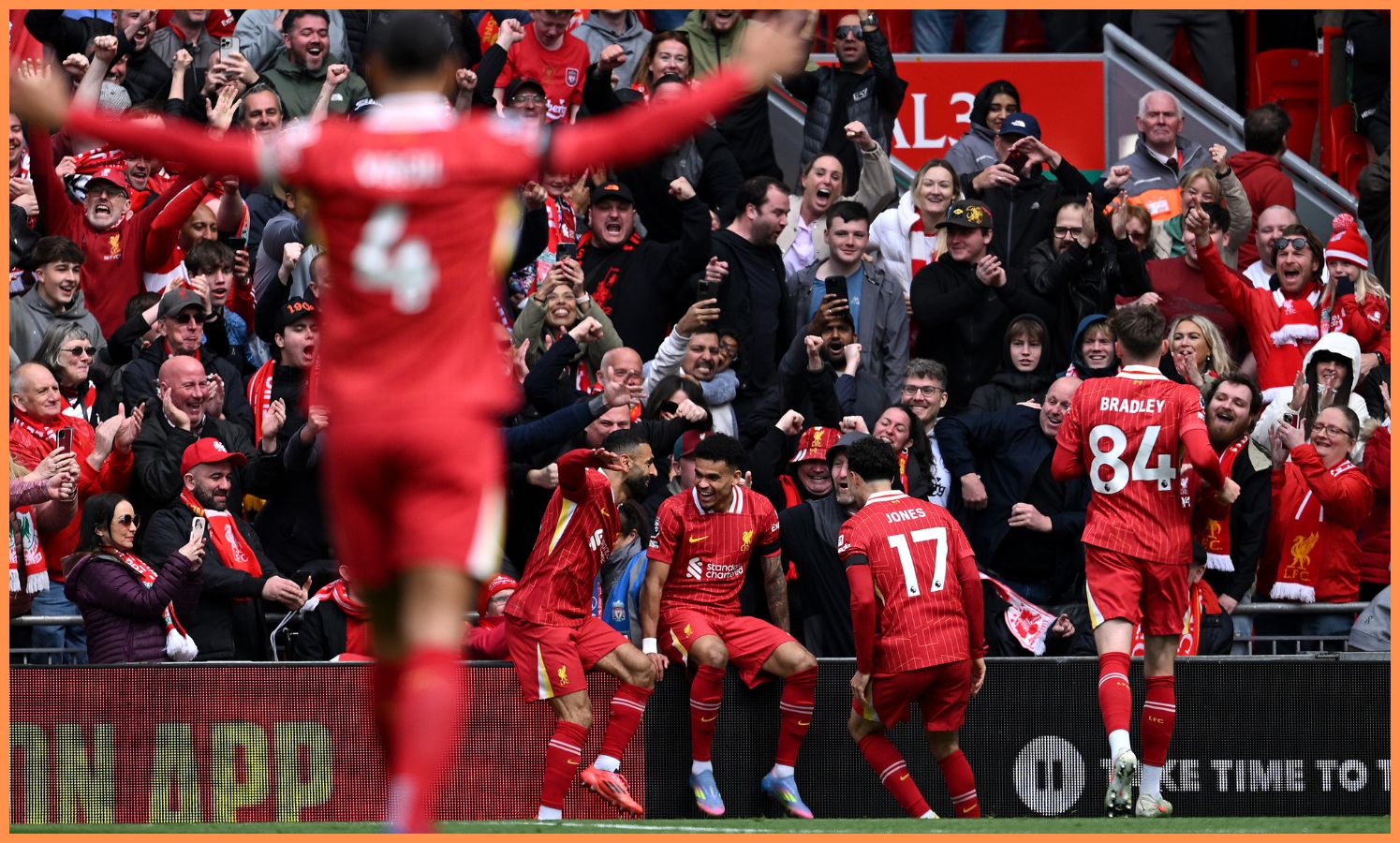 Liverpool players celebrating