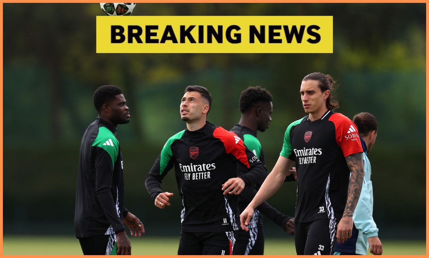 Gabriel Martinelli in Arsenal training