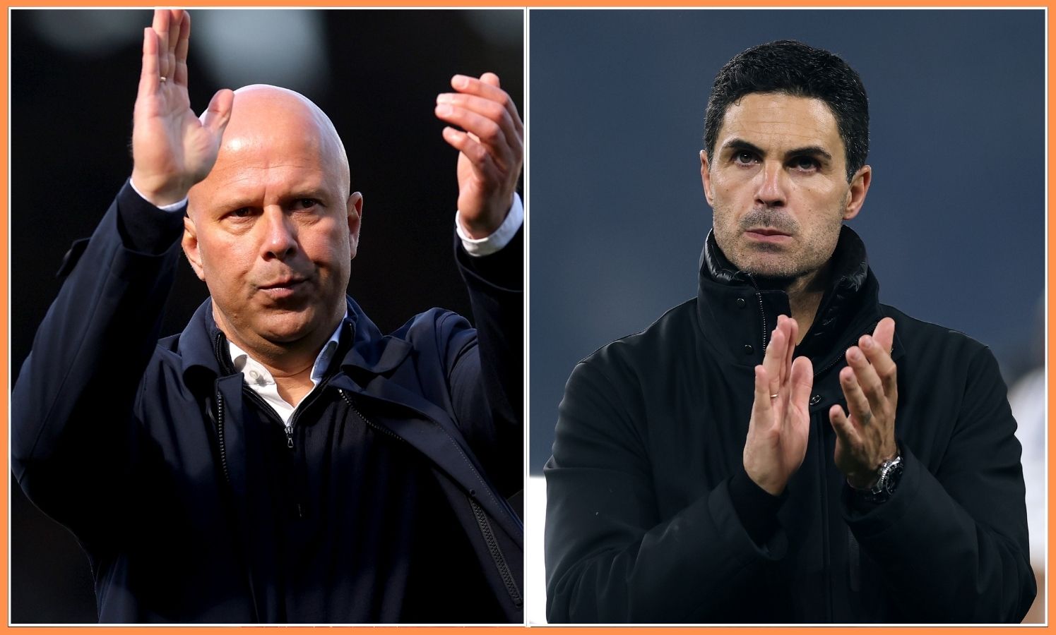 Arne Slot and Mikel Arteta