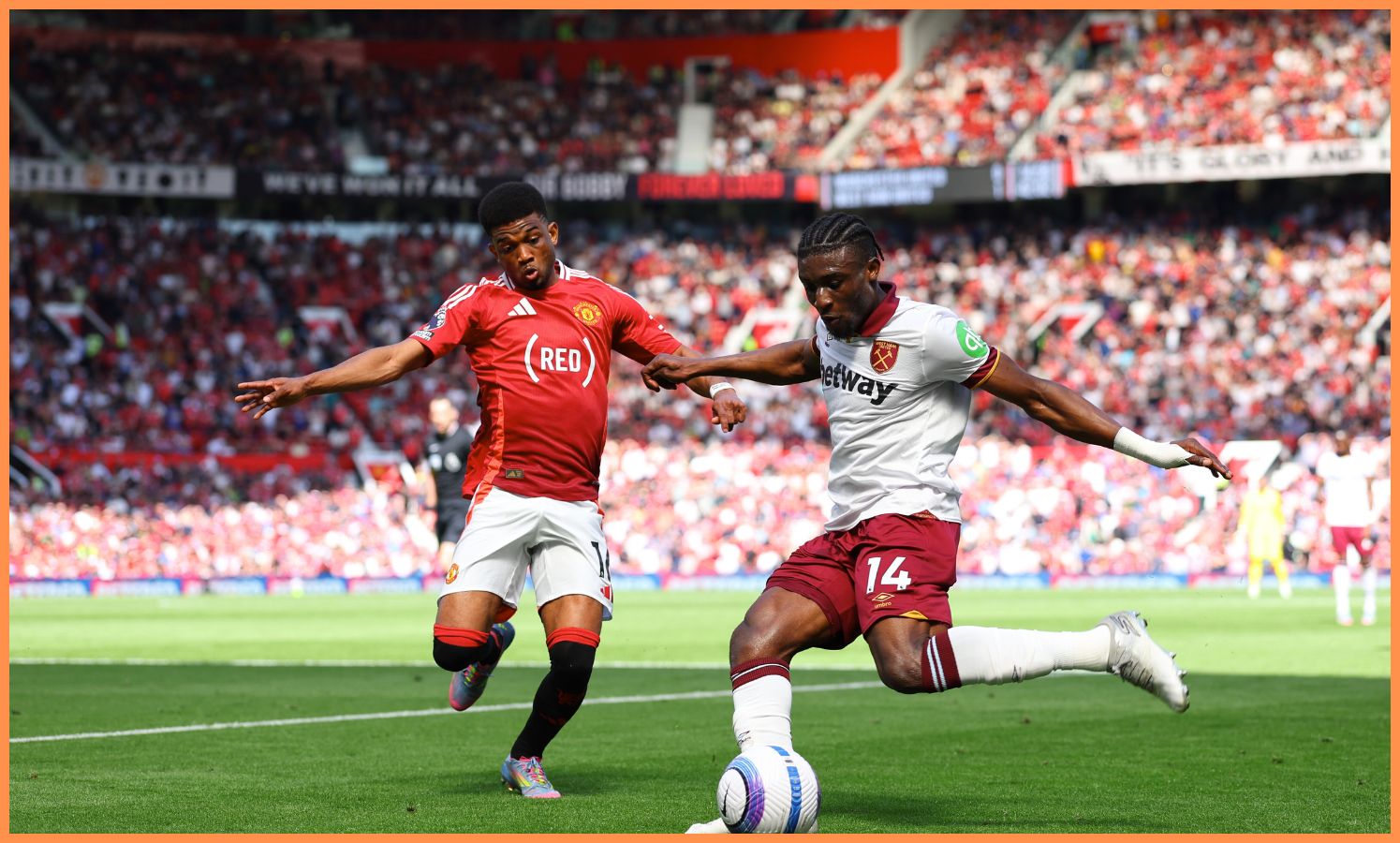 Mohammed Kudus in action for West Ham against Manchester United