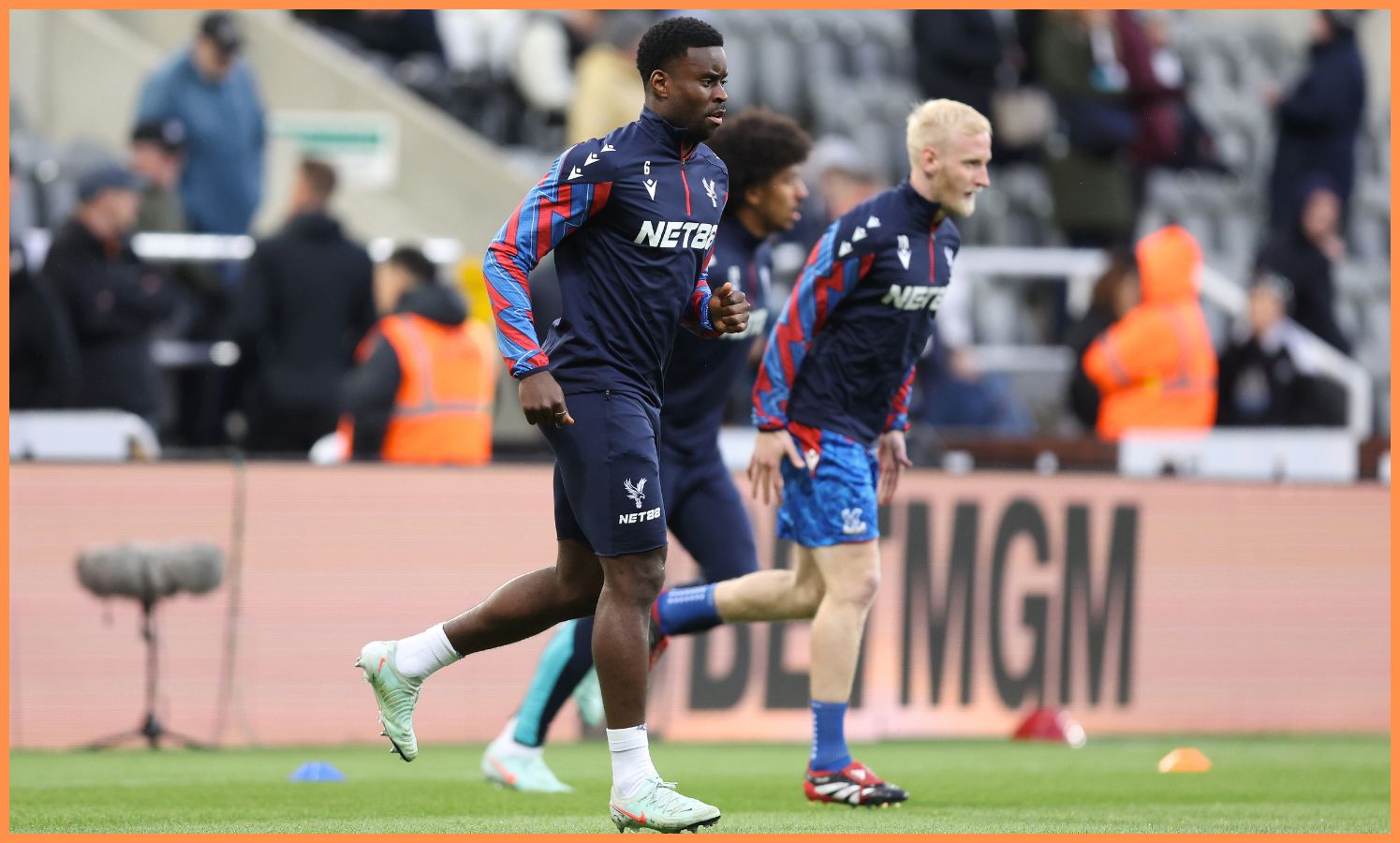 Marc Guehi warming up for Crystal Palace
