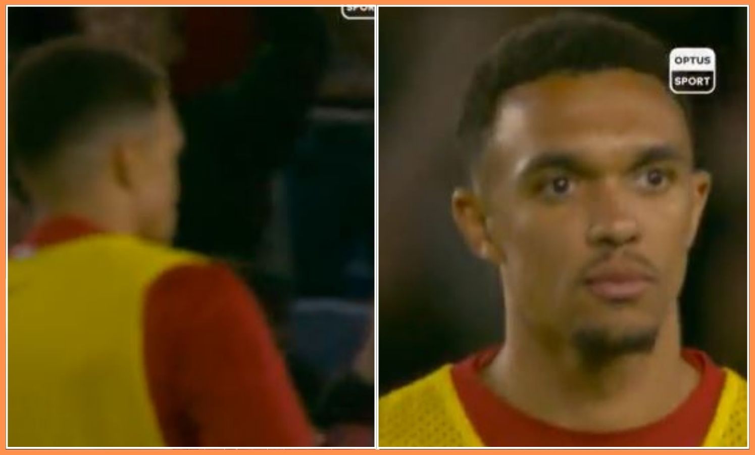 Trent Alexander-Arnold reacts to the Liverpool fans