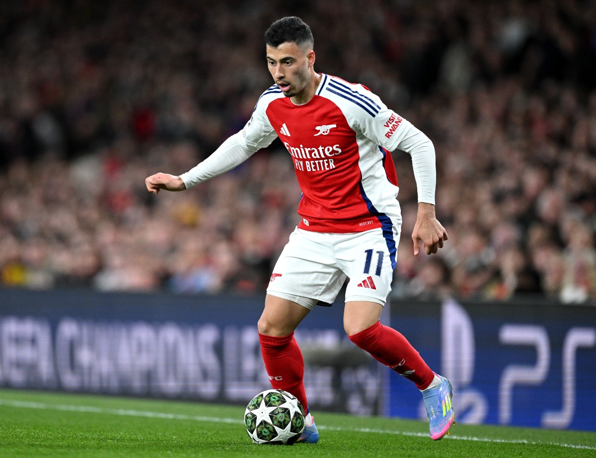Gabriel Martinelli in action for Arsenal against Real Madrid