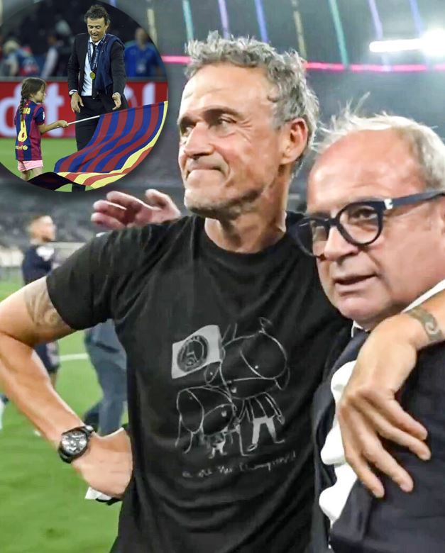 Luis Enrique wears a shirt that distinguishes his late daughter Zana