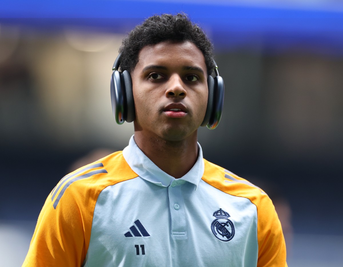 Real Madrid Rodrygo before the game against Getafe