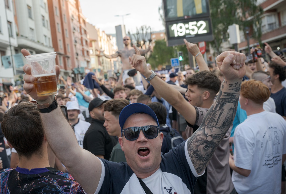 Tottenham fans in Bilbao ahead of the Europa League final