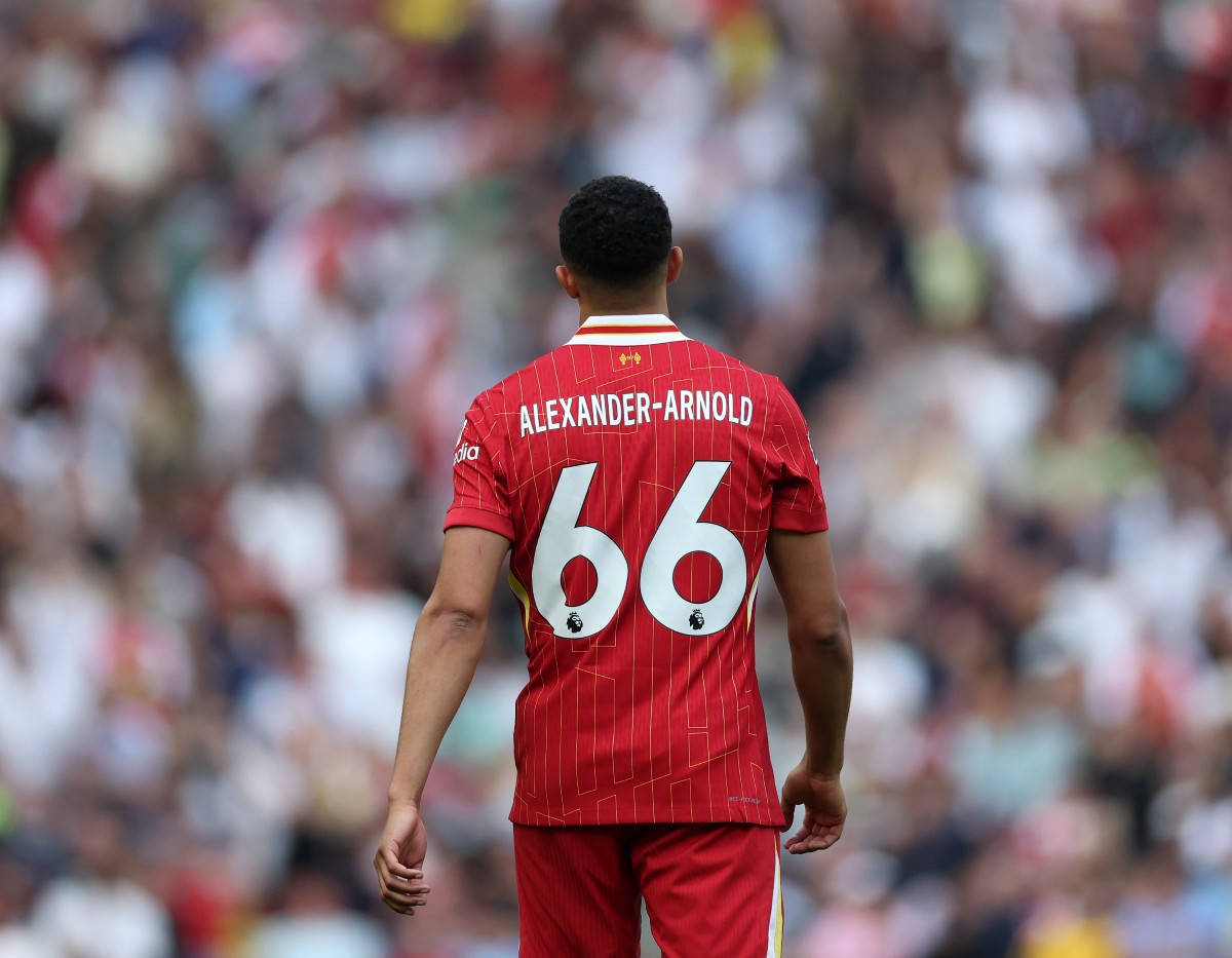 Trent Alexander-Arnold in Liverpool's action against Arsenal