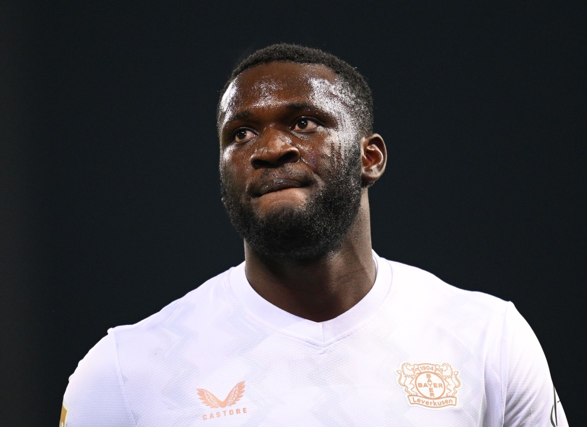 Victor Boniface in action for Bayer Leverkusen
