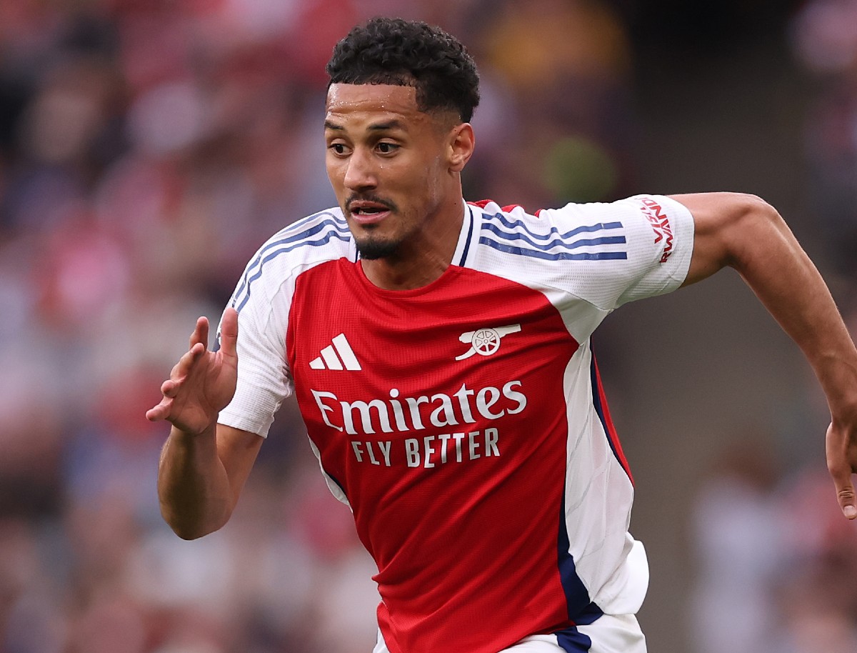 William Saliba in action for Arsenal vs Bournemouth