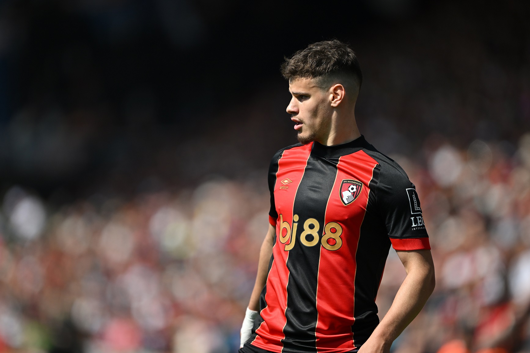 Milos Kerkez in action for Bournemouth