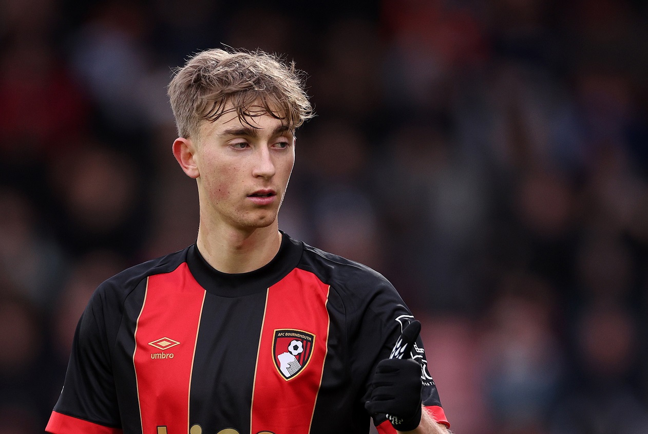 Bournemouth defender Dean Huijsen in action