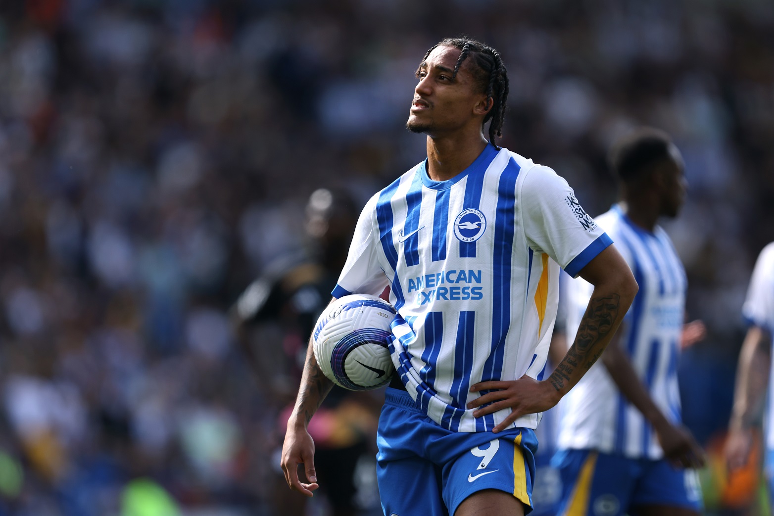 Joao Pedro is in action for Brighton