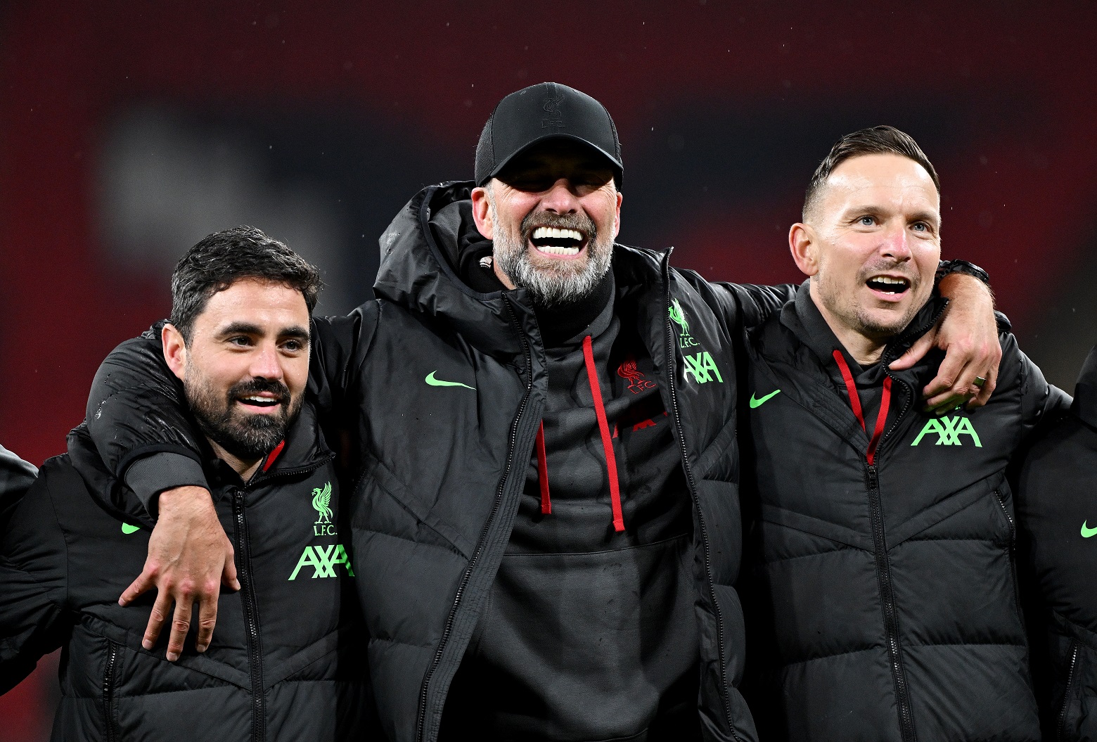 Yorgen Klopp celebrates Pep Lijnders