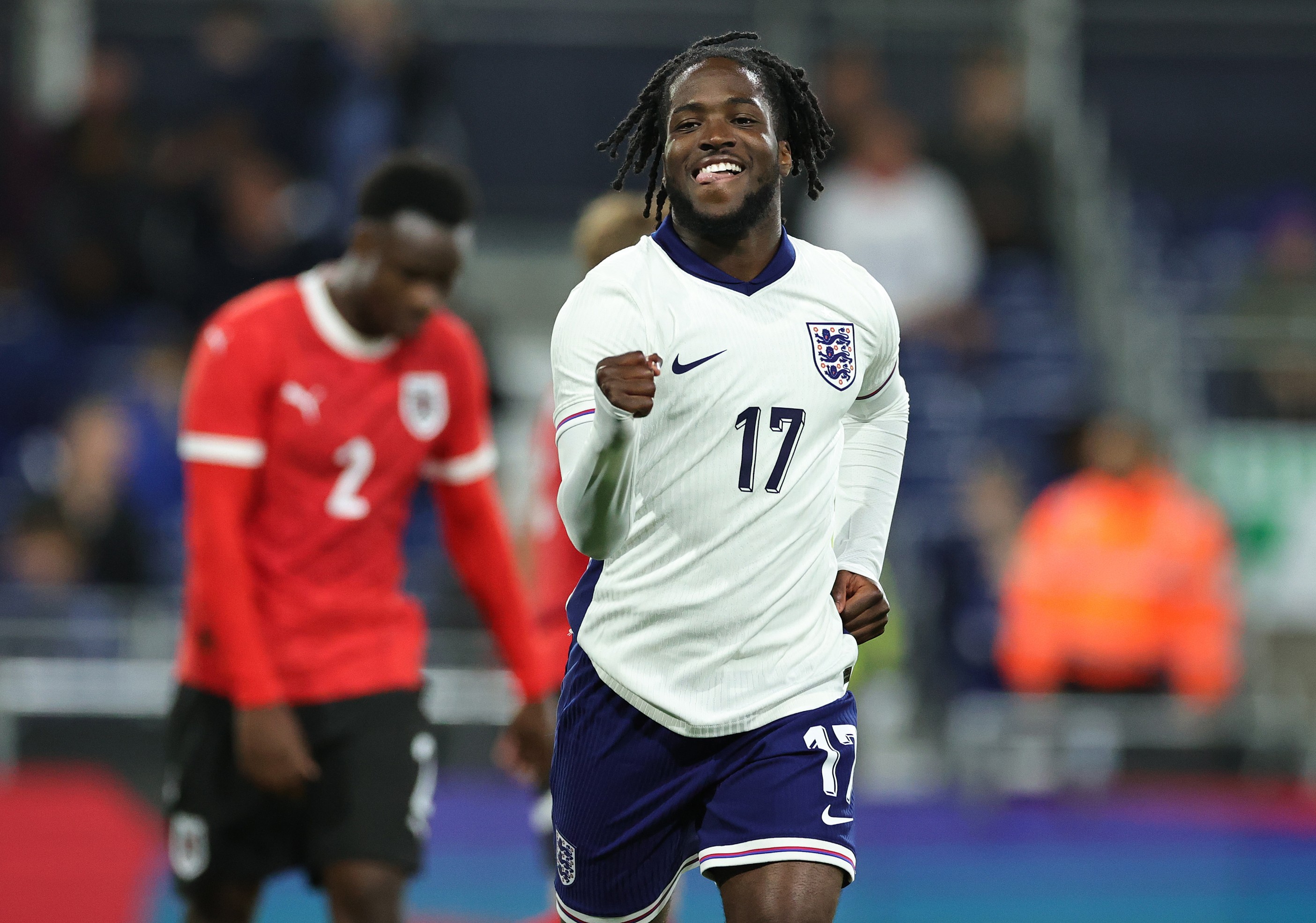 Britain's Jonathan Rowe celebrates scoring