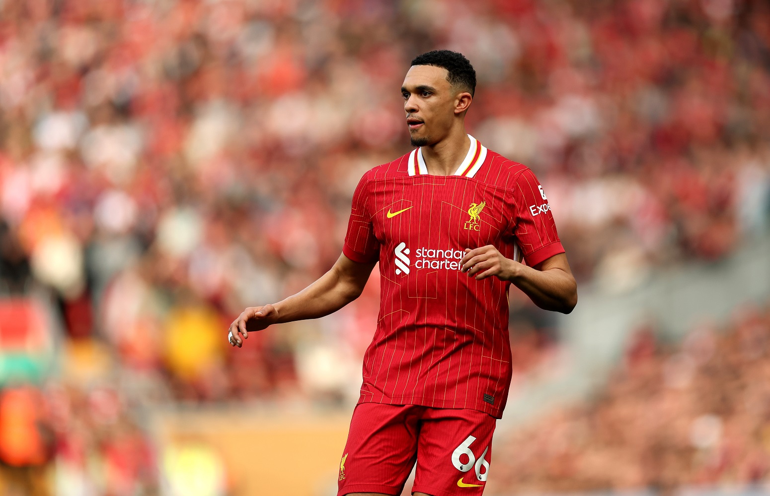 Trent Alexander-Arnold in action for Liverpool