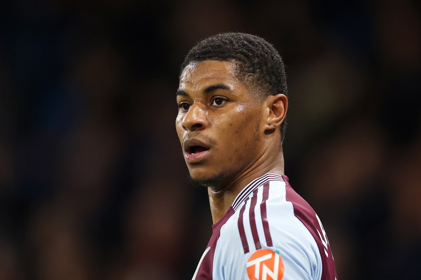 Marcus Rashford in action for Aston Villa 