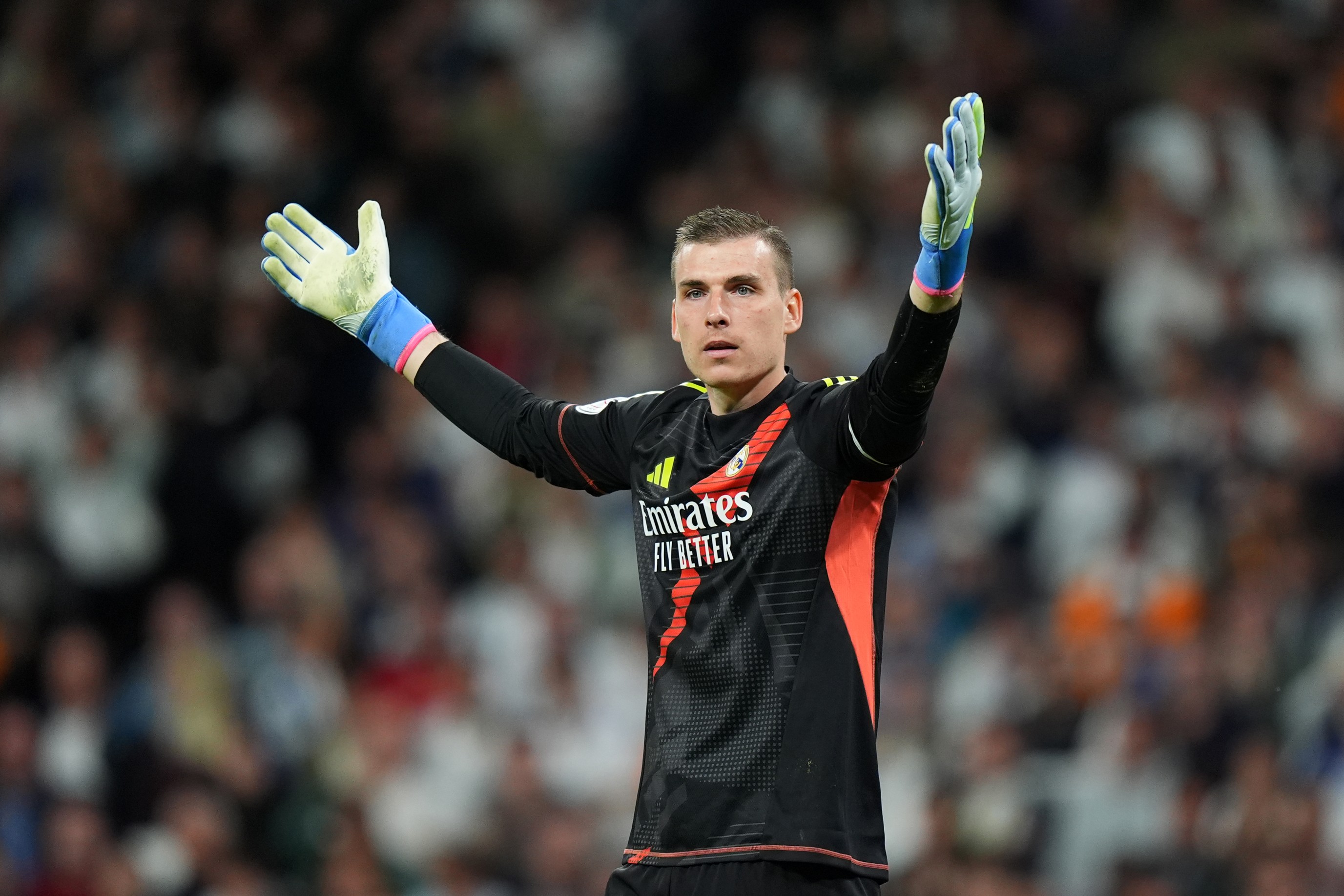 Andriy Lunin of Real Madrid during the Copa del Rey semifinal match