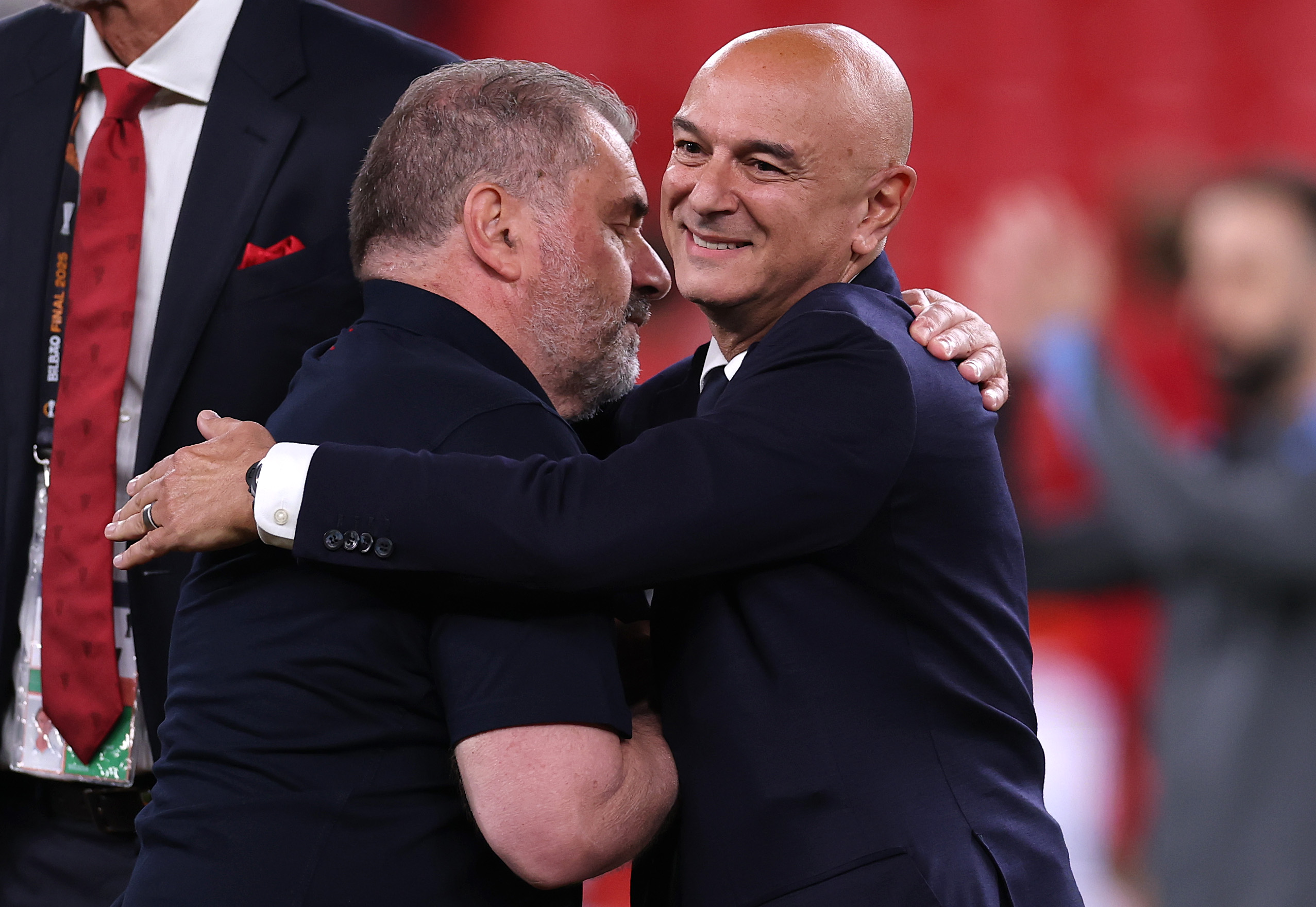 Daniel Levy, Chairman of Tottenham Hotspur, Yahya Ang Bstakoglu, after the European Football Association's final victory